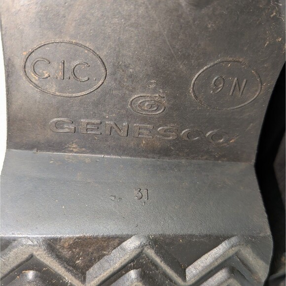 Genesco Mens 9N Black Leather Combat Vintage 1968 Military Work Boots Goth Punk main image 8